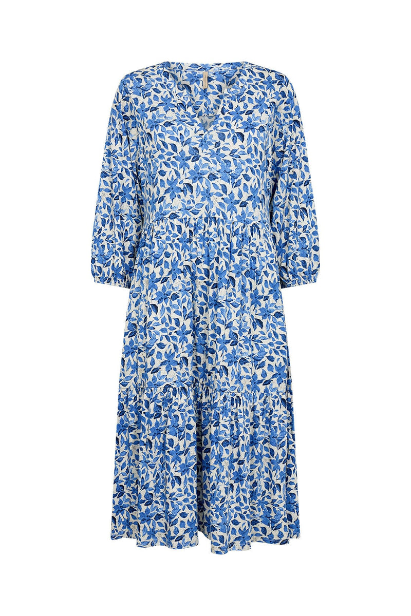 Soya Concept Felicity Floral Printed Midi Dress - Bright Blue Combi ...