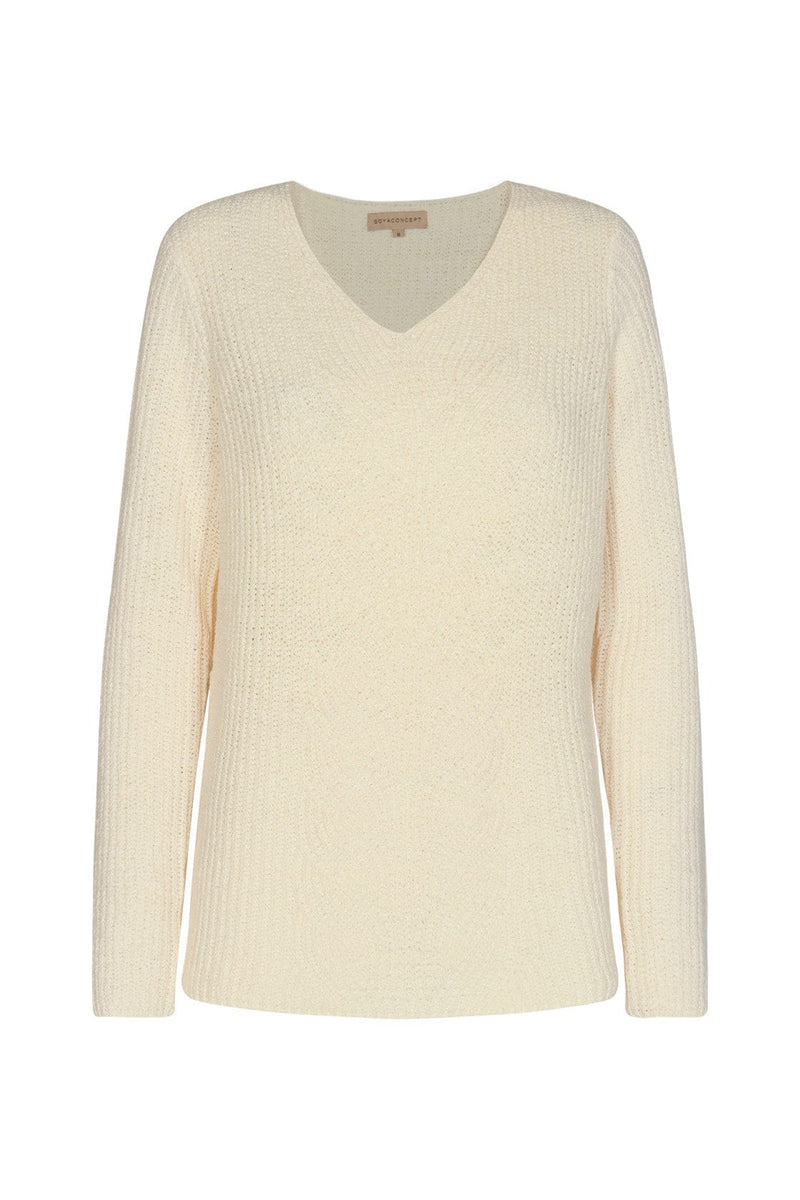 Soya Concept Glenda Textured Knit V-Neck Jumper - Cream – Potters of Buxton