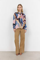 Soya Concept Ilana Abstract Print Shirt - Wine Combi