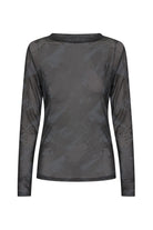 Soya Concept Iliane Printed Long Mesh Top - Iron Grey