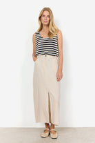 Soya Concept Ina Linen Blend Maxi Skirt - Sand