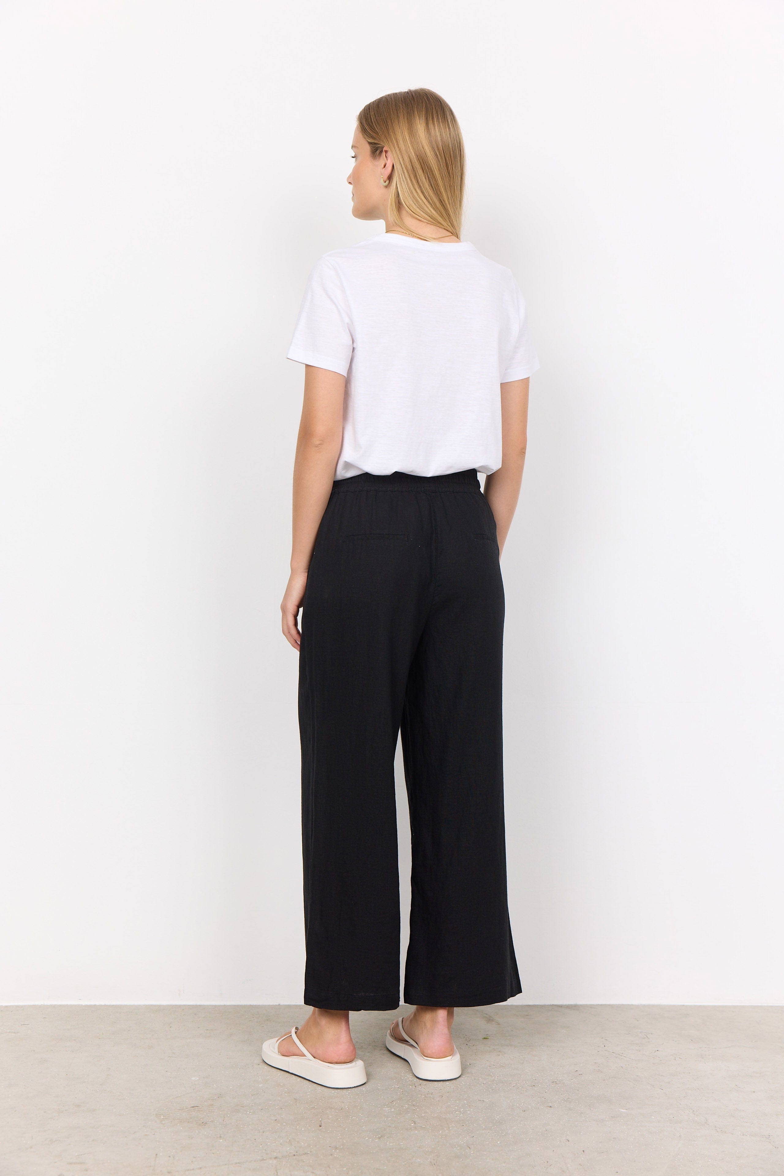 Soya Concept Ina Linen Blend Trousers - Black