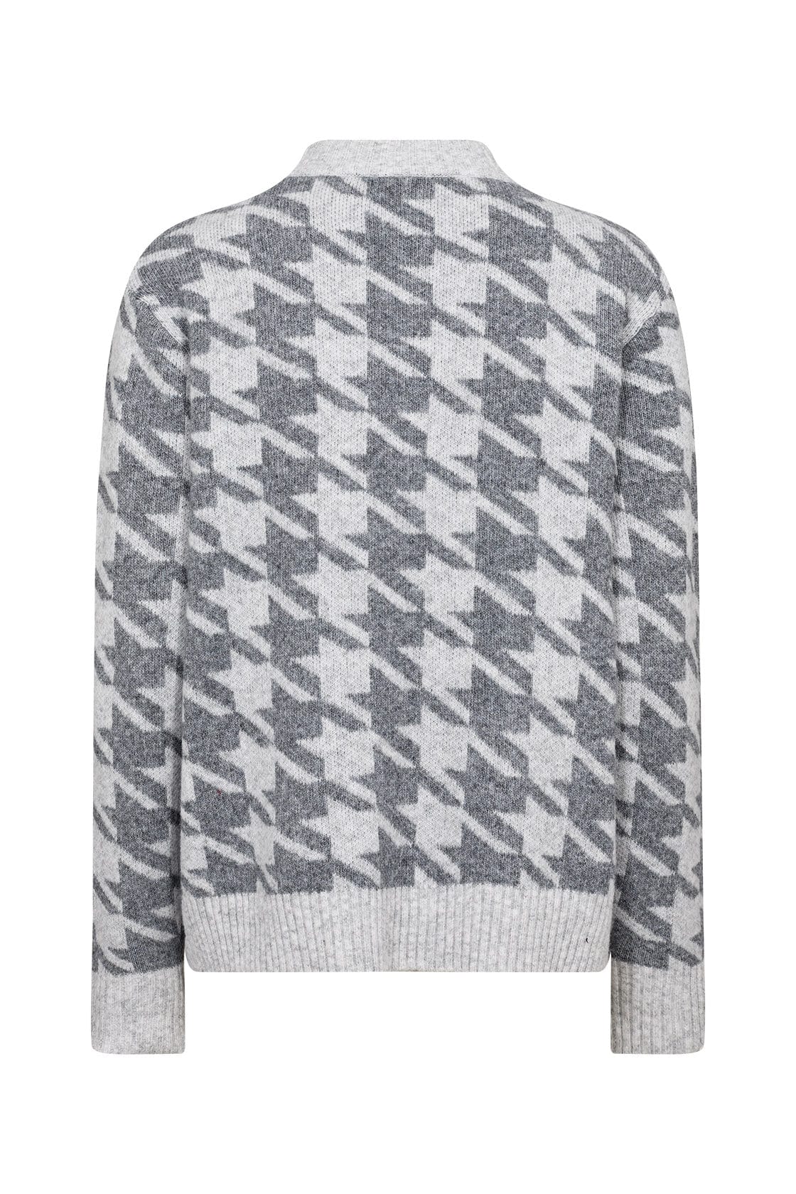 Soya Concept Ine Houndstooth Knitted Jumper - Light Grey Melange Combi