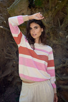 Soya Concept Kanita Stripe Jumper - Pink Melange Combi