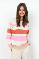 Soya Concept Kanita Stripe Jumper - Pink Melange Combi