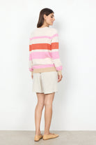 Soya Concept Kanita Stripe Jumper - Pink Melange Combi