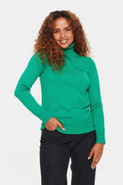 Soya Concept Mila Roll Neck Jumper - Verdant Green