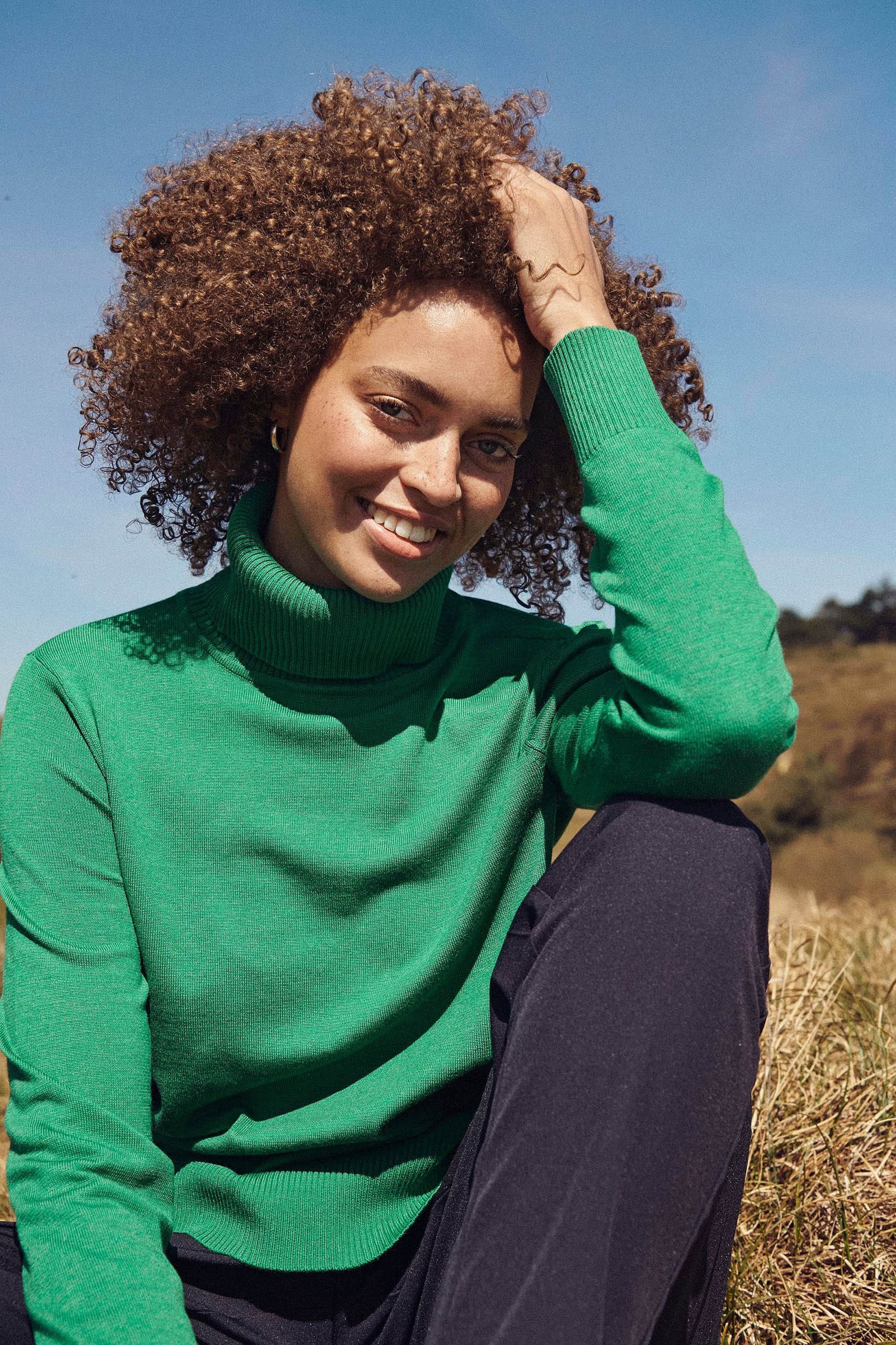 Soya Concept Mila Roll Neck Jumper - Verdant Green