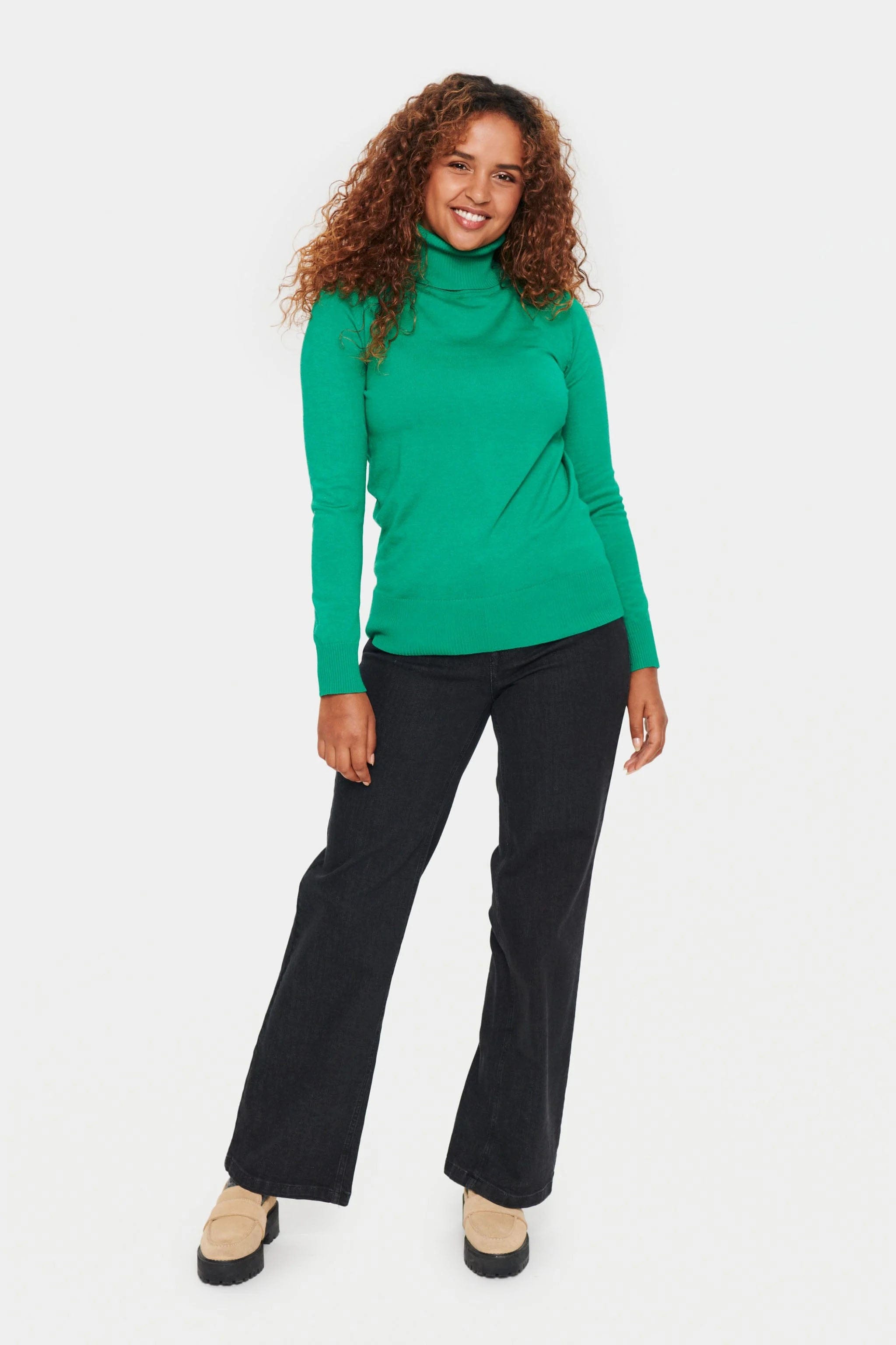 Soya Concept Mila Roll Neck Jumper - Verdant Green