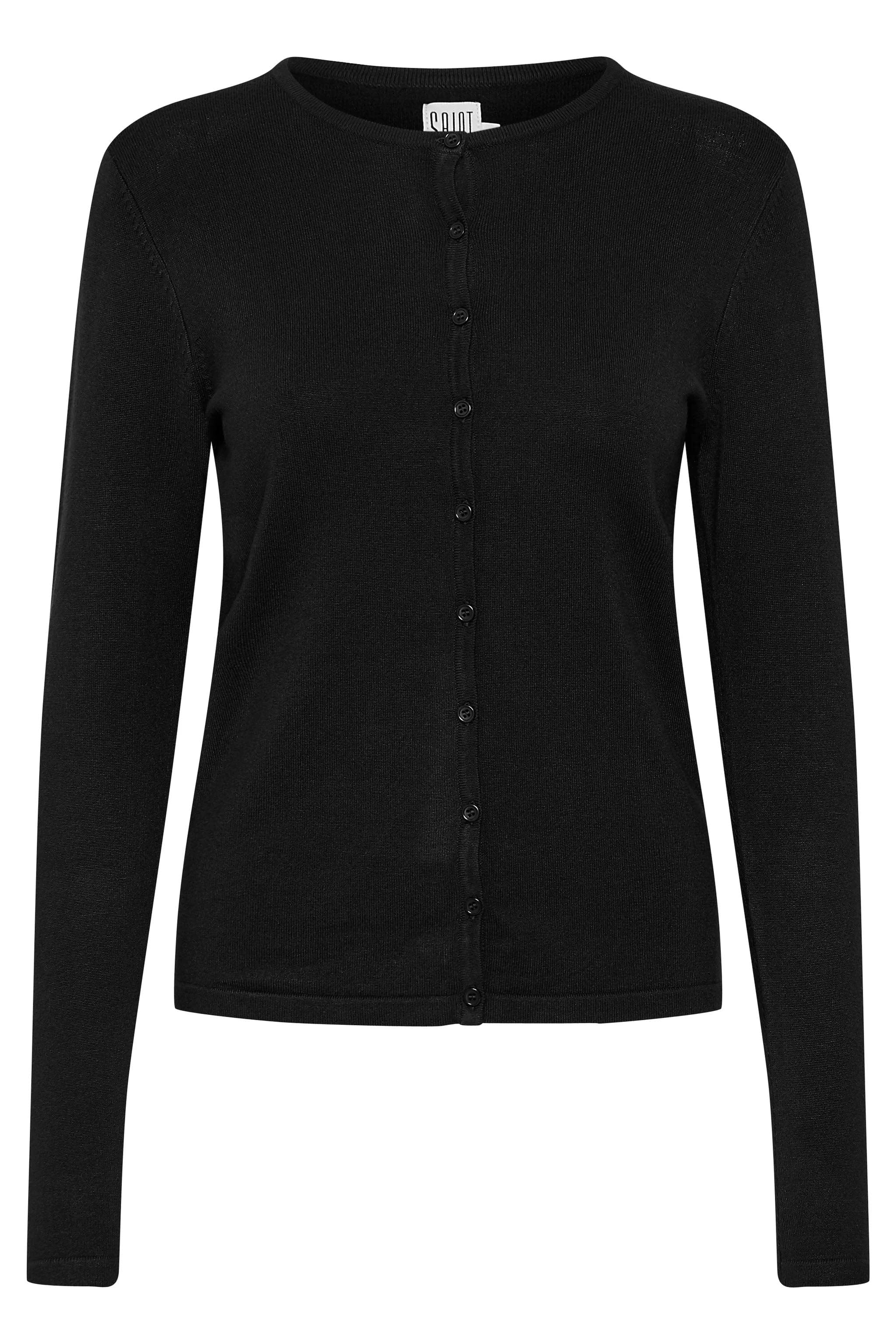 Soya Concept Mila Round Neck Button Through Cardigan - Black