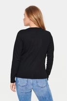 Soya Concept Mila Round Neck Button Through Cardigan - Black