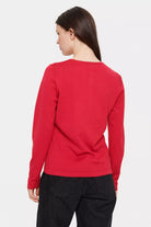 Soya Concept Mila Round Neck Button Through Cardigan - Winterberry