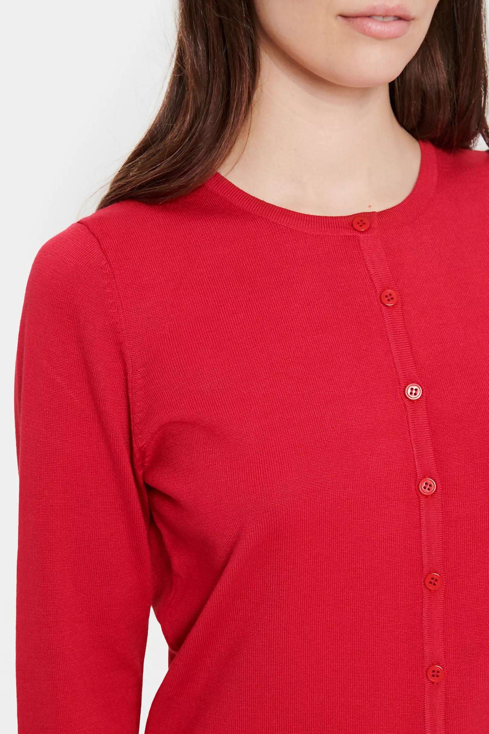 Soya Concept Mila Round Neck Button Through Cardigan - Winterberry