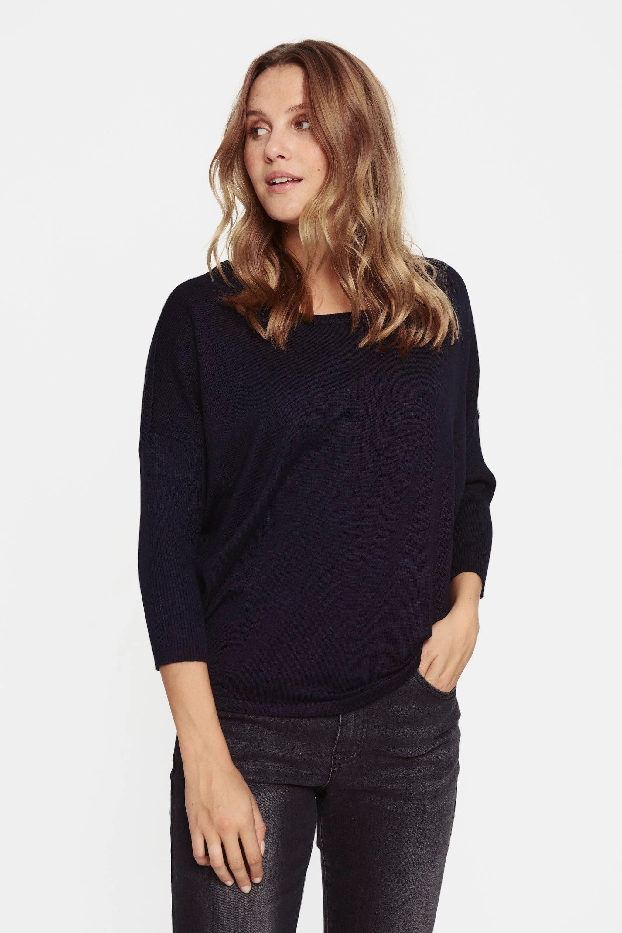 Soya Concept Mila Round Neck Jumper - Night Sky