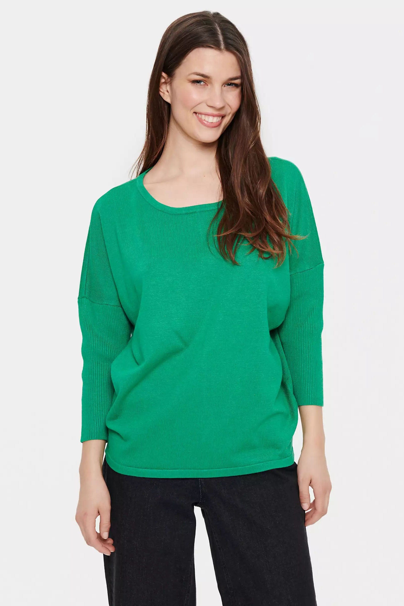 Soya Concept Mila Round Neck Jumper - Verdant Green