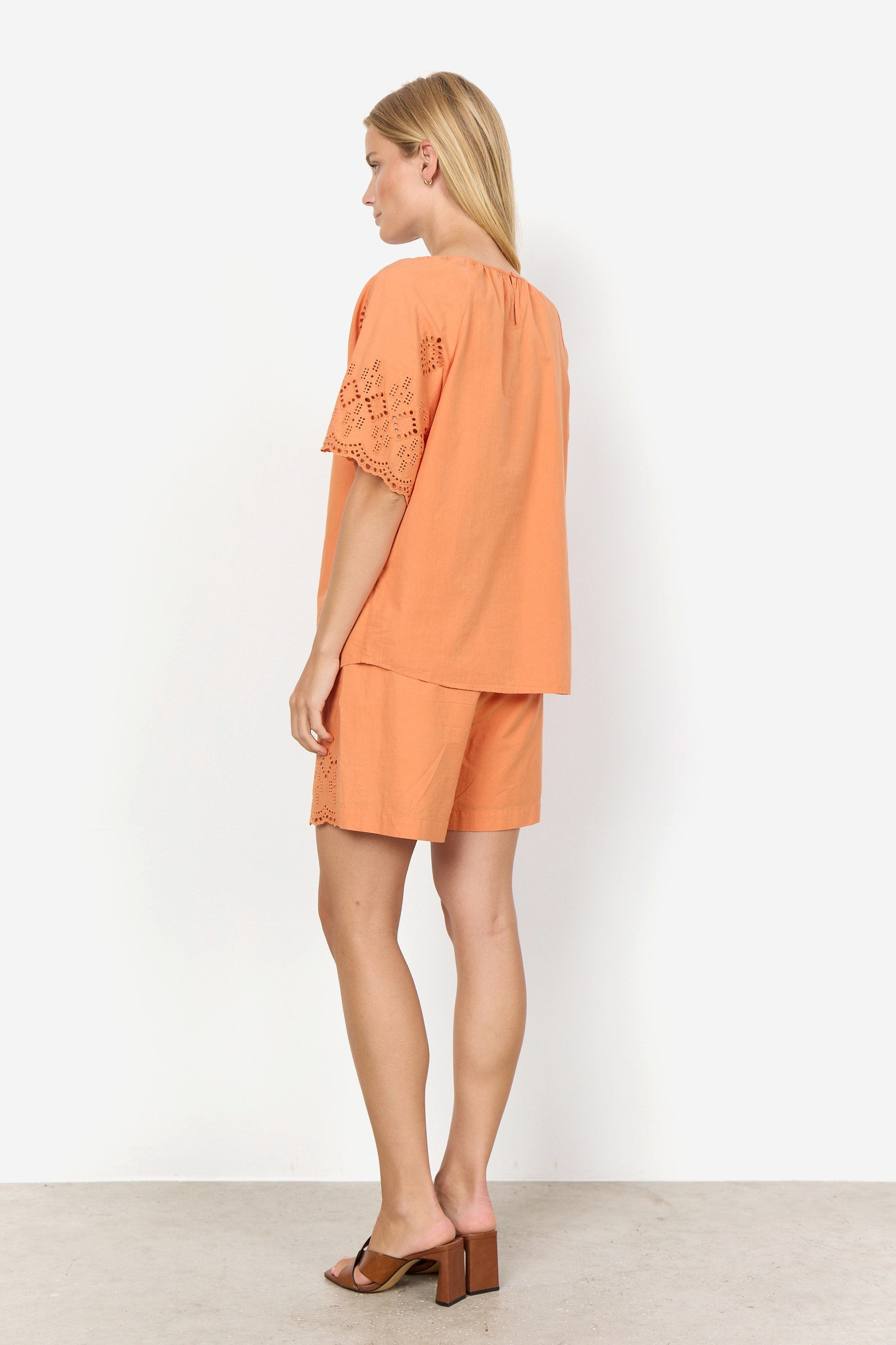 Soya Concept Milly Broderie Anglaise Detail Top - Papaya