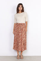 Soya Concept Minea Printed Midi Skirt - Berry Combi