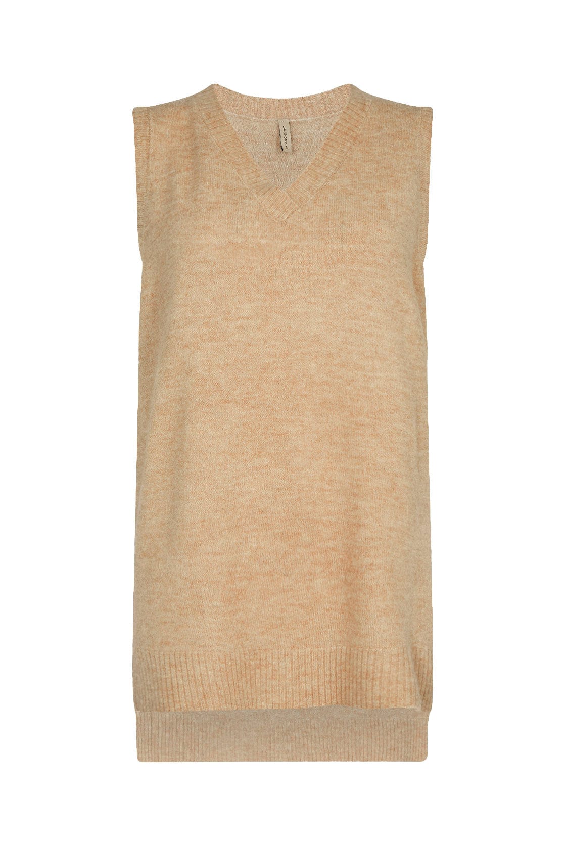 Soya Concept Nessie Longline Sleeveless Jumper - Sand Melange