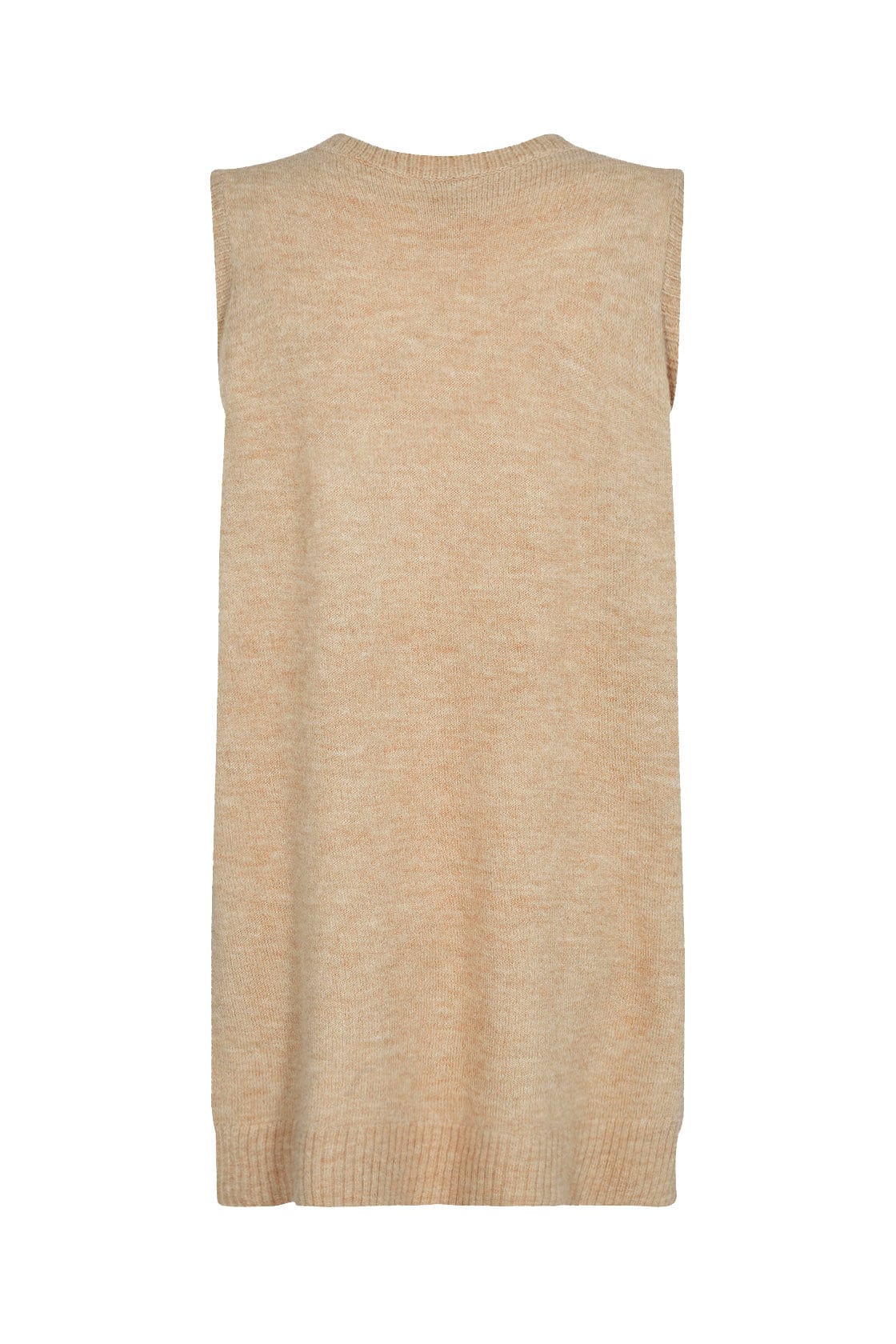 Soya Concept Nessie Longline Sleeveless Jumper - Sand Melange