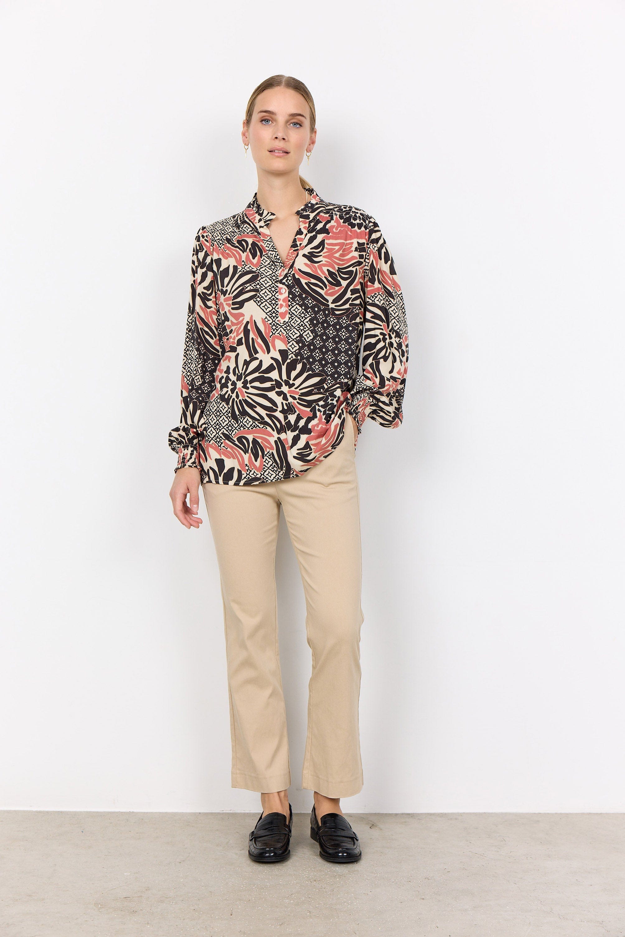 Soya Concept Olette Printed Blouse - Blush Combi