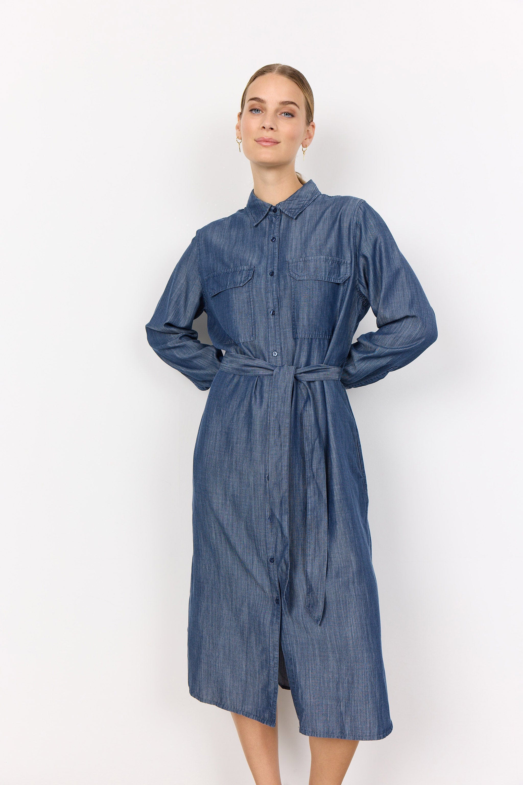 Soya Concept Ontario Lyocell Dress - Medium Blue Denim