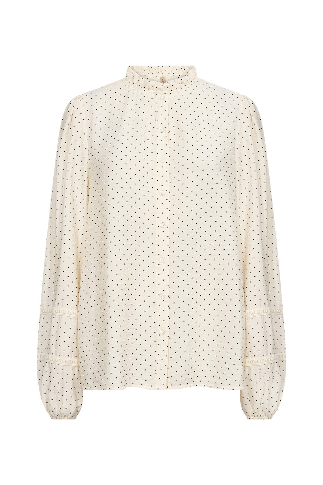 Soya Concept Orit Embroidery Detail Spotty Blouse - Cream Combi