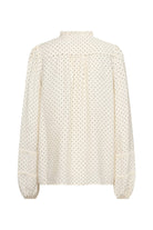 Soya Concept Orit Embroidery Detail Spotty Blouse - Cream Combi