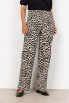 Soya Concept Owena Leopard Print Jeans - Sand Combi