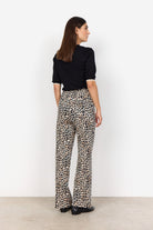 Soya Concept Owena Leopard Print Jeans - Sand Combi