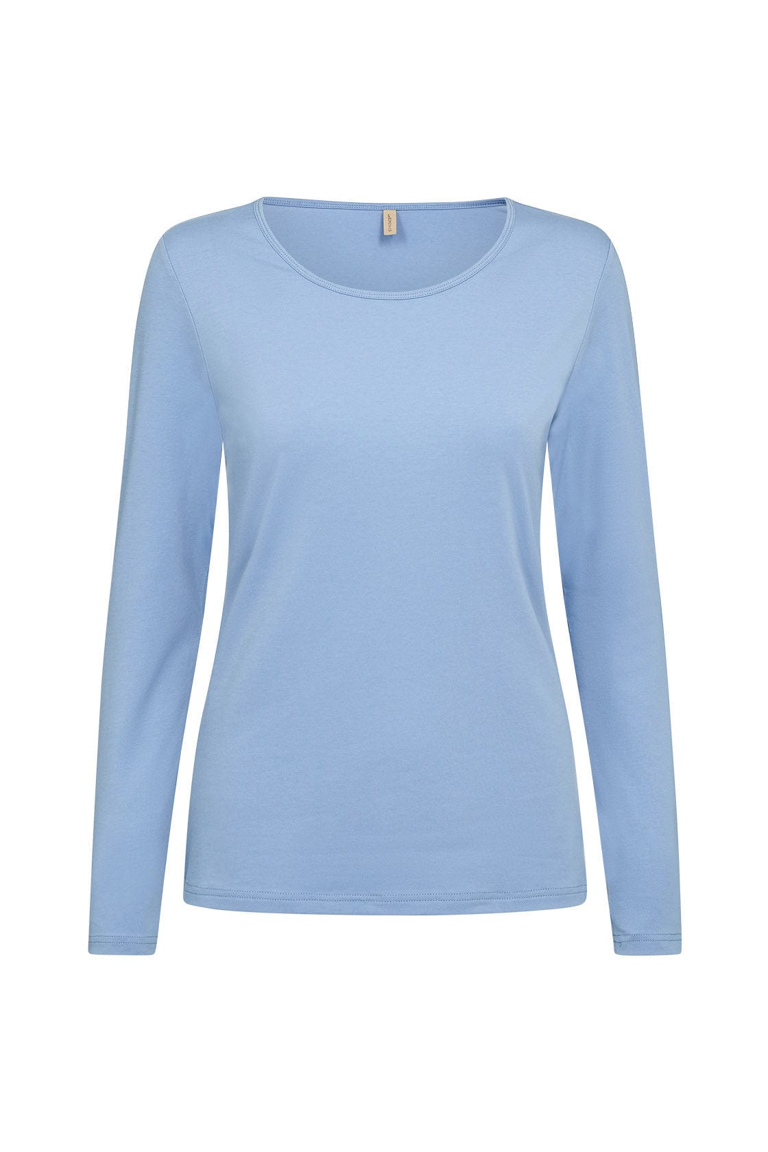 Soya Concept Pylle Plain Long Sleeve Top - Crystal Blue