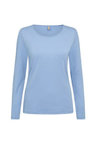 Soya Concept Pylle Plain Long Sleeve Top - Crystal Blue