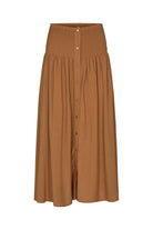 Soya Concept Radia Stretch Waist Midi Skirt - Caramel