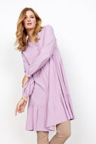 Soya Concept Radia Tiered Hem Dress - Lilac Mist