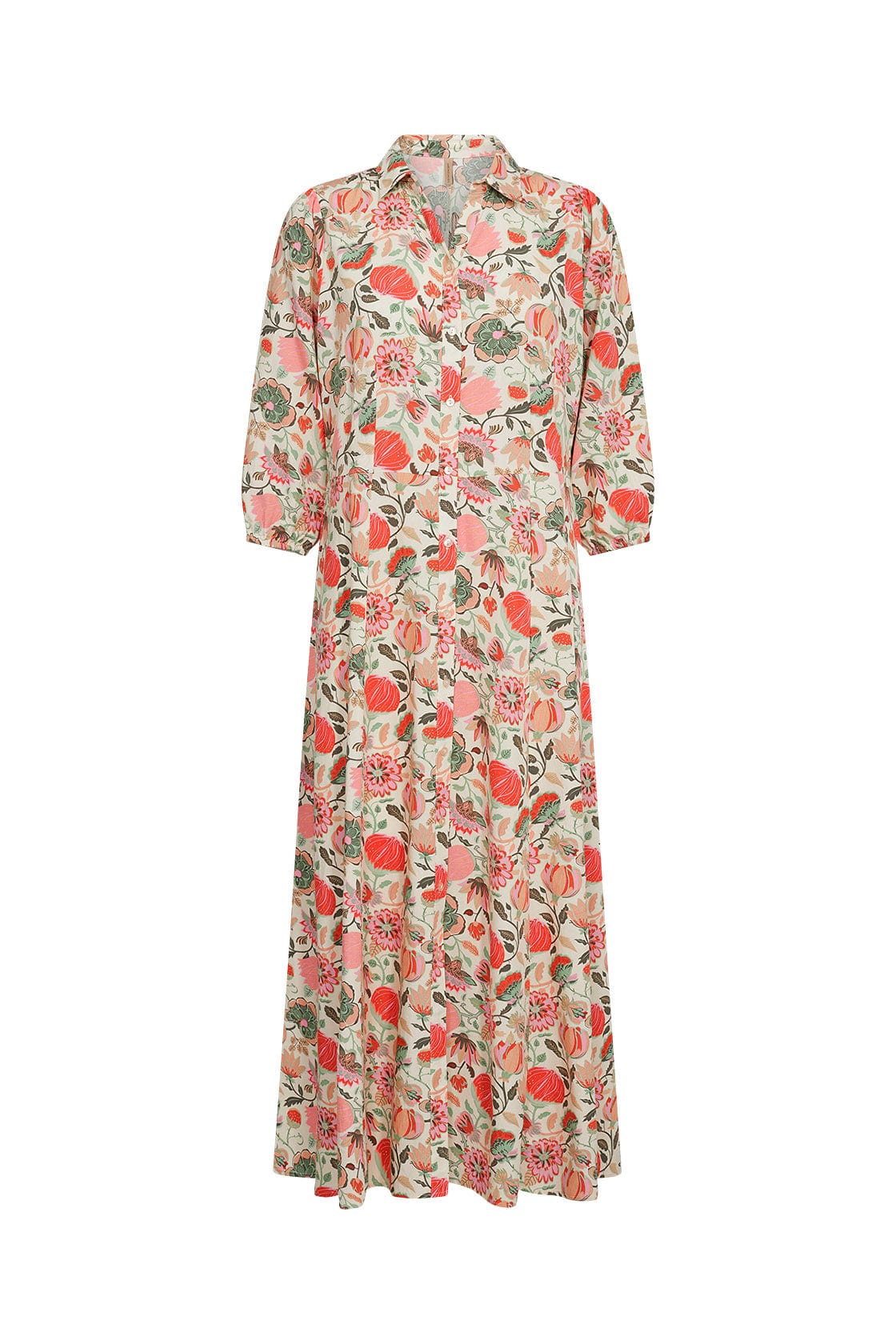 Soya Concept Sammy Floral Print Midi Dress - Dusty Clay Combi