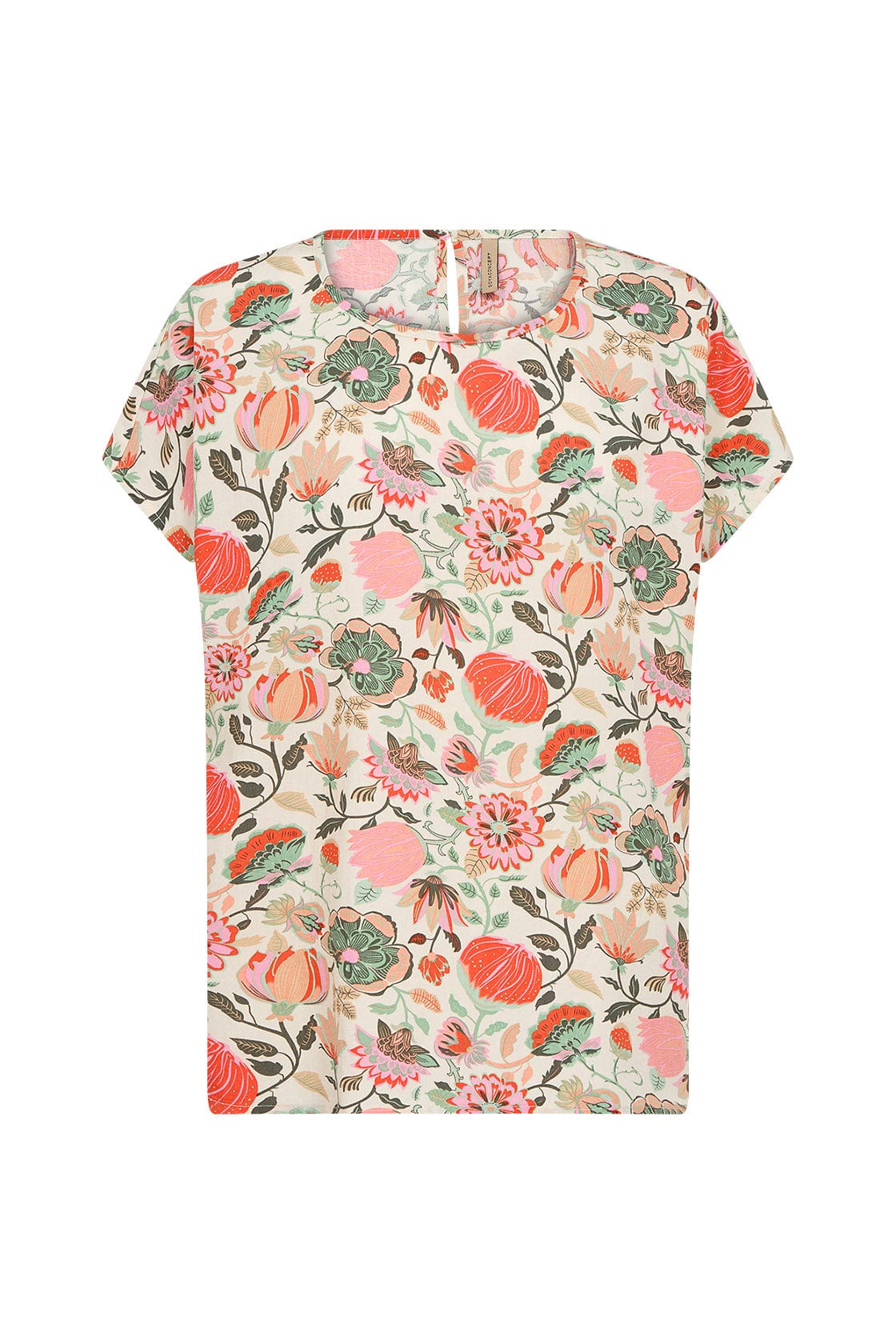 Soya Concept Sammy Floral Print Top - Dusty Clay Combi