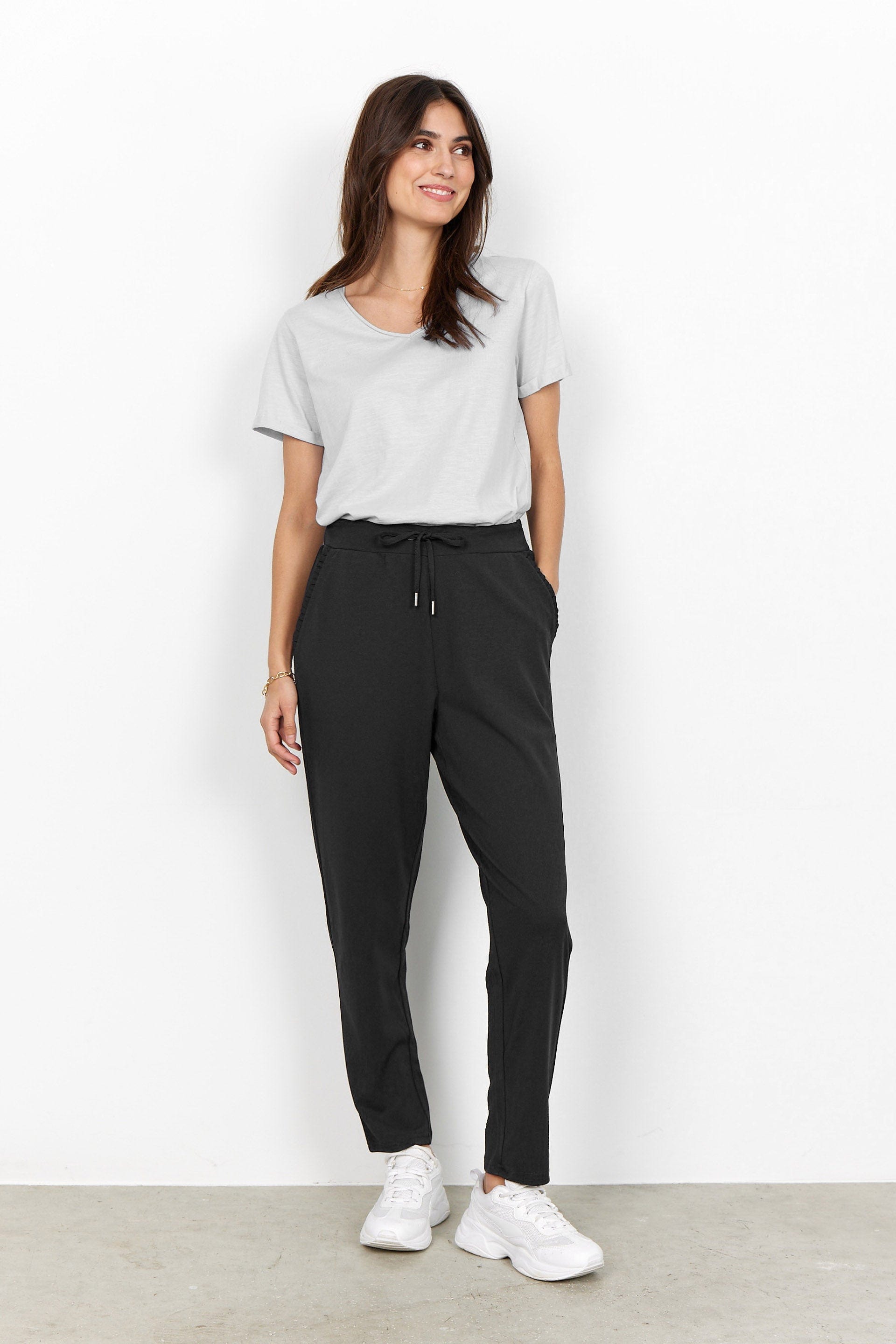 Soya Concept Siham Elastic Waist Trousers - Black