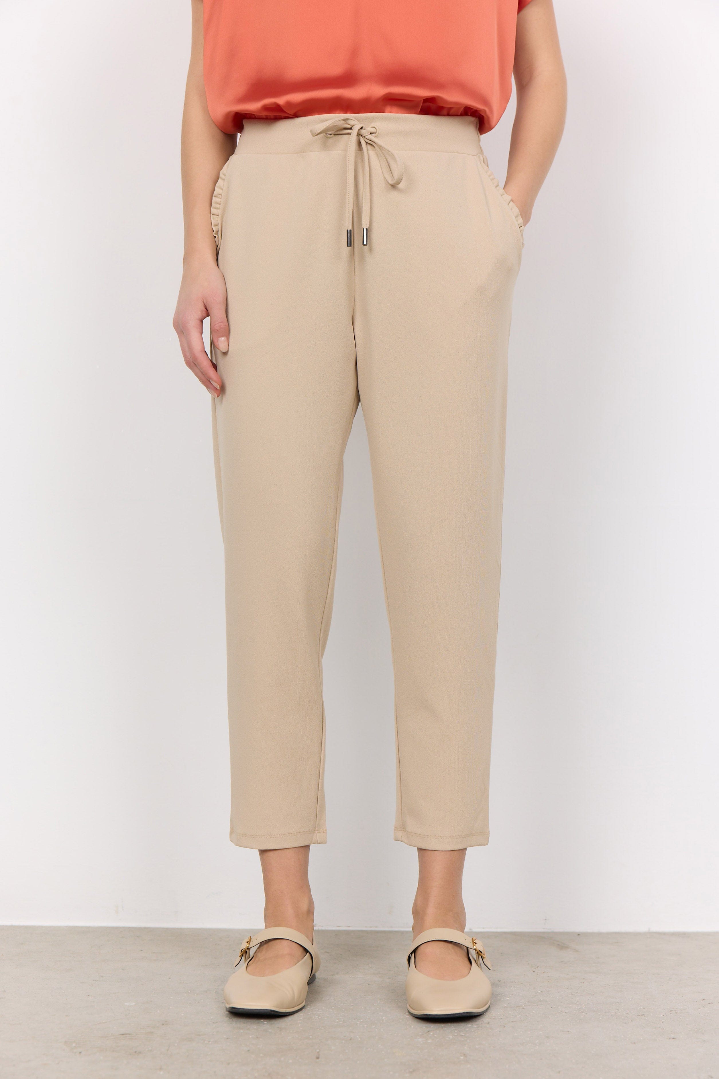 Soya Concept Siham Elastic Waist Trousers - Sand