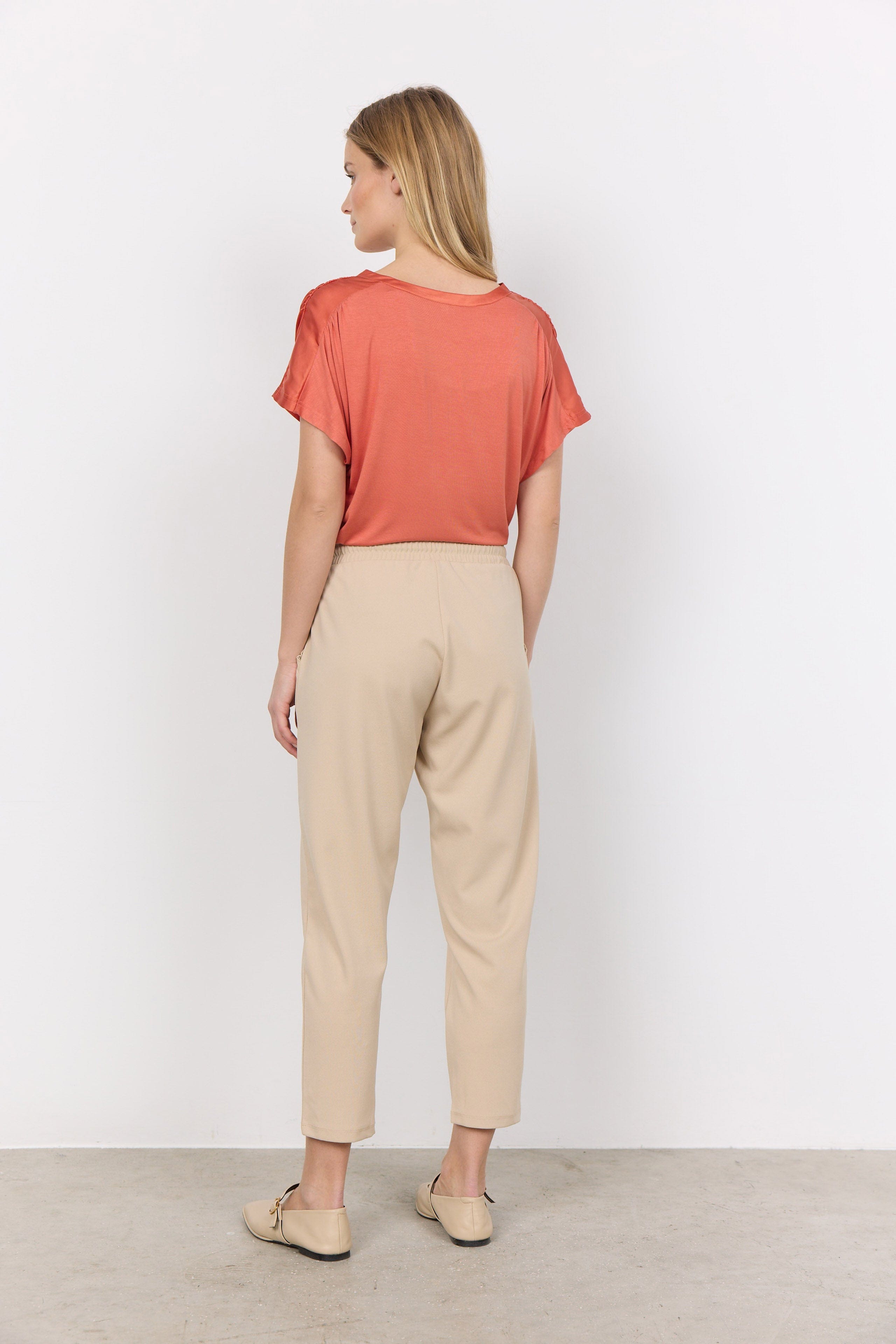 Soya Concept Siham Elastic Waist Trousers - Sand