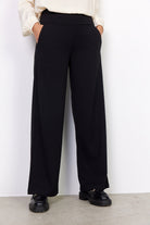 Soya Concept Siham Wide Leg Elastic Waist Trousers - Black