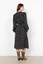 Soya Concept Tama Floral Print Midi Dress - Black Combi