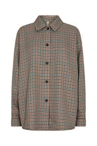 Soya Concept Tatyane Houndstooth Overshirt - Coffee Combi