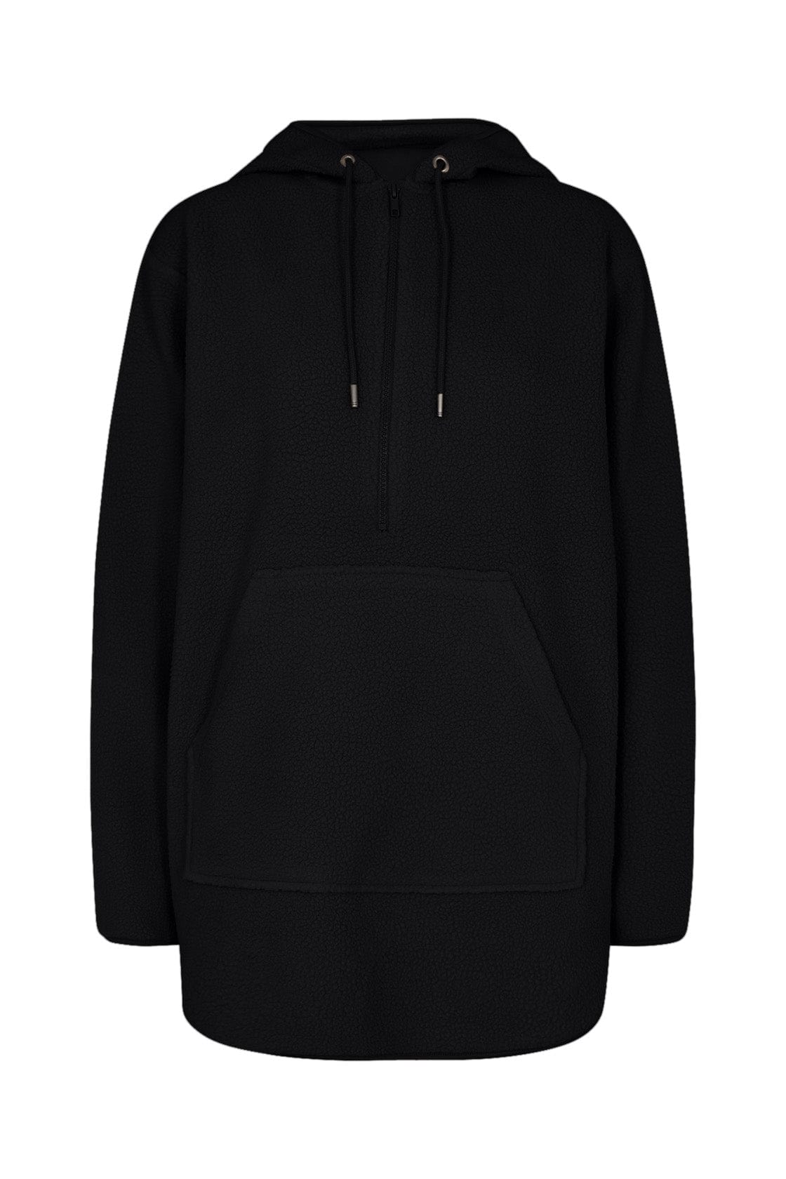 Soya Concept Trine Half Zip Borg Fleece Hoodie - Black