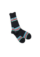 Swole Panda Bold Striped Bamboo Socks - Navy/Multi SP289_NAVY_7-11