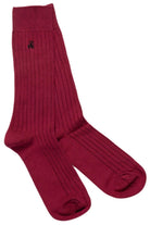 Swole Panda Classic Ribbed Bamboo Socks - Burgundy SP087_BURGUNDY_7-11