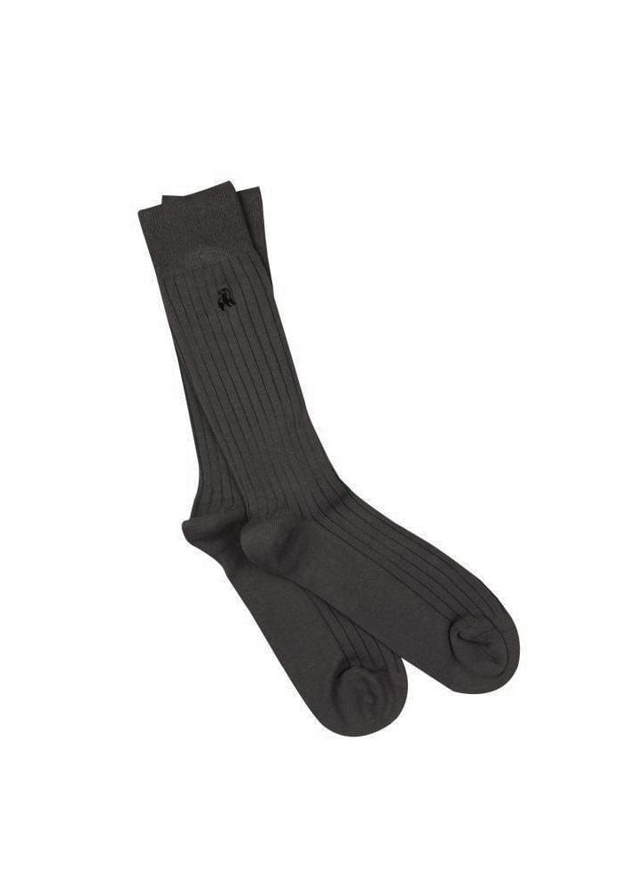 Swole Panda Classic Ribbed Bamboo Socks - Grey SP101_GREY_7-11