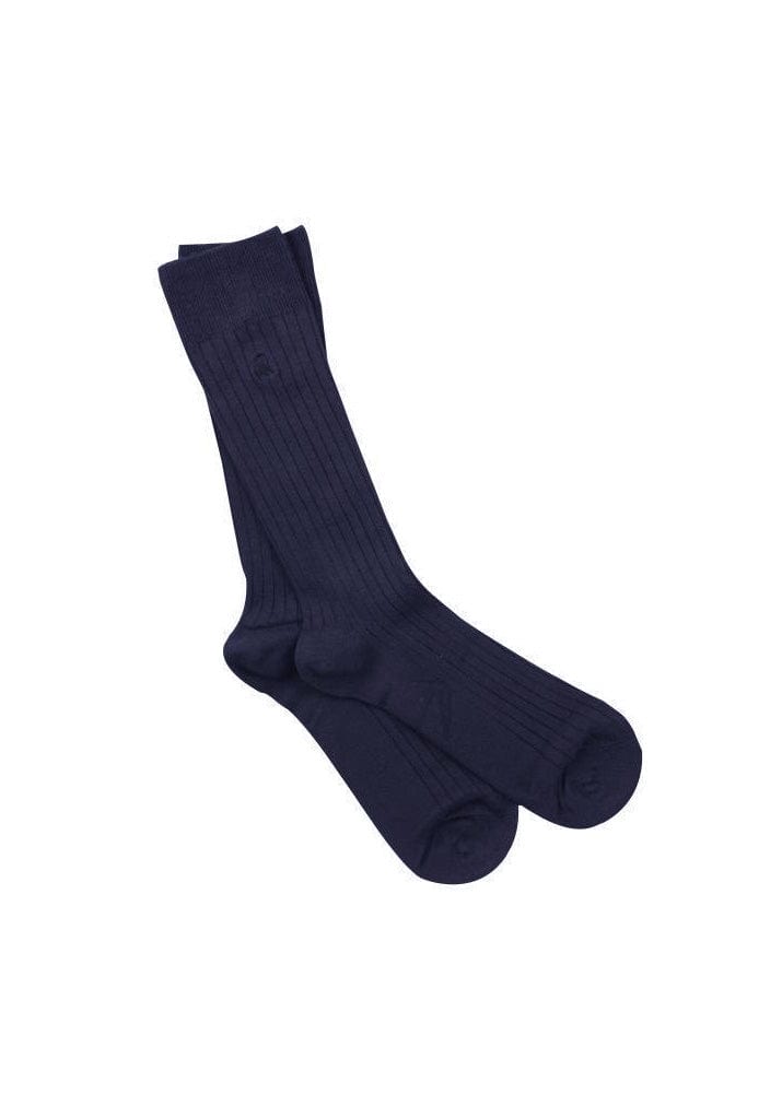 Swole Panda Classic Ribbed Bamboo Socks - Navy SP097_NAVY_7-11