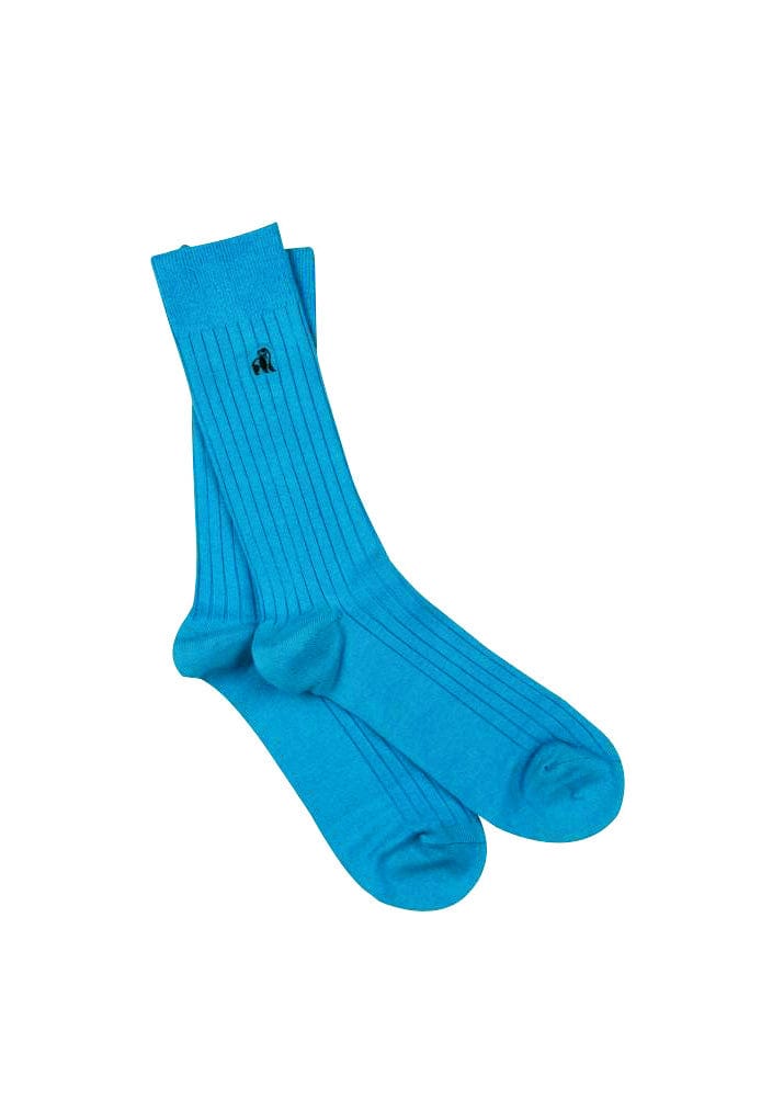 Swole Panda Classic Ribbed Bamboo Socks - Sky Blue SP082_SKY_7-11