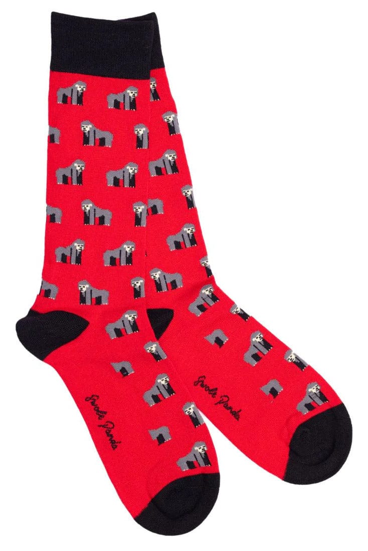 Swole Panda Gorilla Bamboo Socks - Red  SP397_GORILLA_7-11