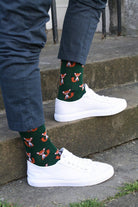 Swole Panda Mr Fox Bamboo Socks - Green/Orange SP326_MRFOX_7-11