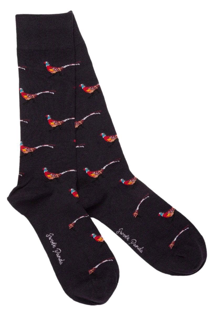 Swole Panda Pheasant Bamboo Socks - Black Pheasant SP356_PHEASANT_7-11